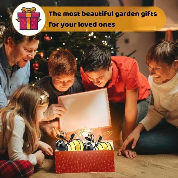 XEAZON Solar Bees Lights Outdoor Hanging Bee Solar Garden Light Garden Solar Bees Simulation Lights Waterproof Bumble Bees Solars Light for Party Festivals Garden Decor Birthday Gifts (3pcs)