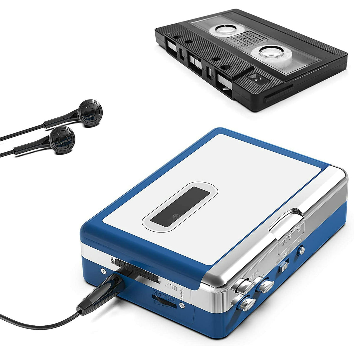 Bluetooth Cassette Player Portable Auto Reverse Tape Player Bluetooth Output to Headphone Speaker Walkmen Tape Player with 3.5mm Jack Headphone Speaker USB Cable