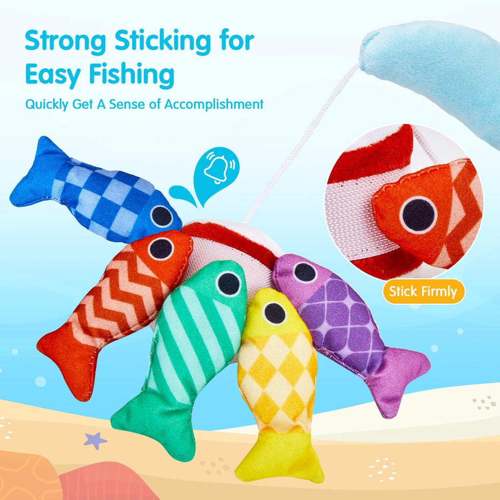 Toys for 1 Year Old Girl Boy Montessori Baby Toys 12-18 Months Cloth Fishing Game with Stacking Cups 1 Year Old Girl Boy Gifts Toddler Learning Toy 1 2 3 Year Old Baby Birthday Christmas Gifts