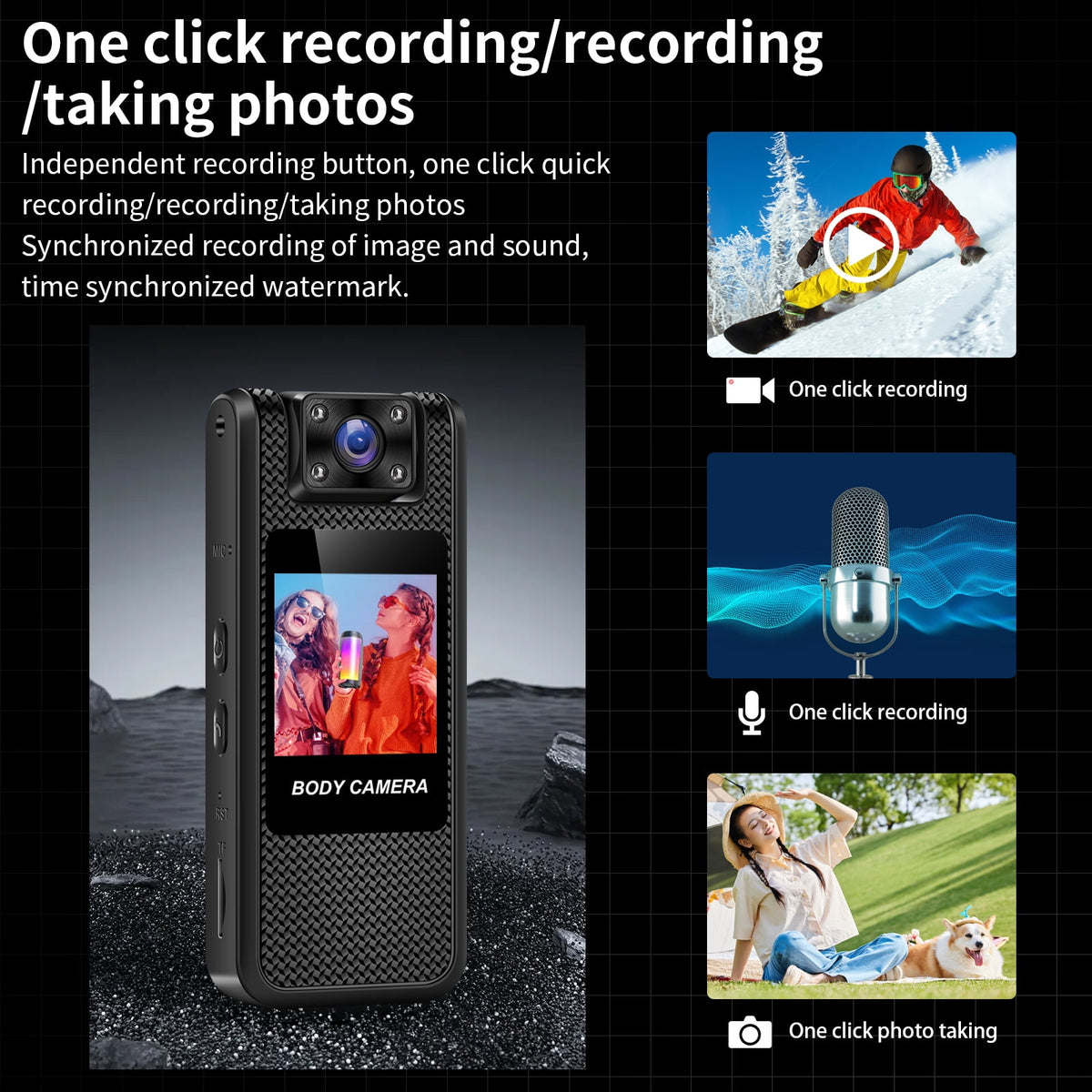 Mini Body Camera with Audio&Video Recording -4K 64GB WIFI HD Night Vision Cycling Recorder -180°Rotatable Lens Loop Recording Worn Cams - for Personal Travel Walking Law Enforcement Outdoor Cams