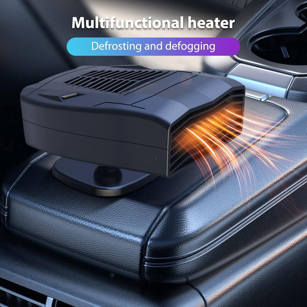 Portable Car Heater 2 in 1 Fast Heating Cooling Auto Fan 12V/140W Windshield Defogger Window Defroster 360 Degree Rotation Automobile Defogger Fan Car Heater Cigarette Lighter Plugs for Car Trucks