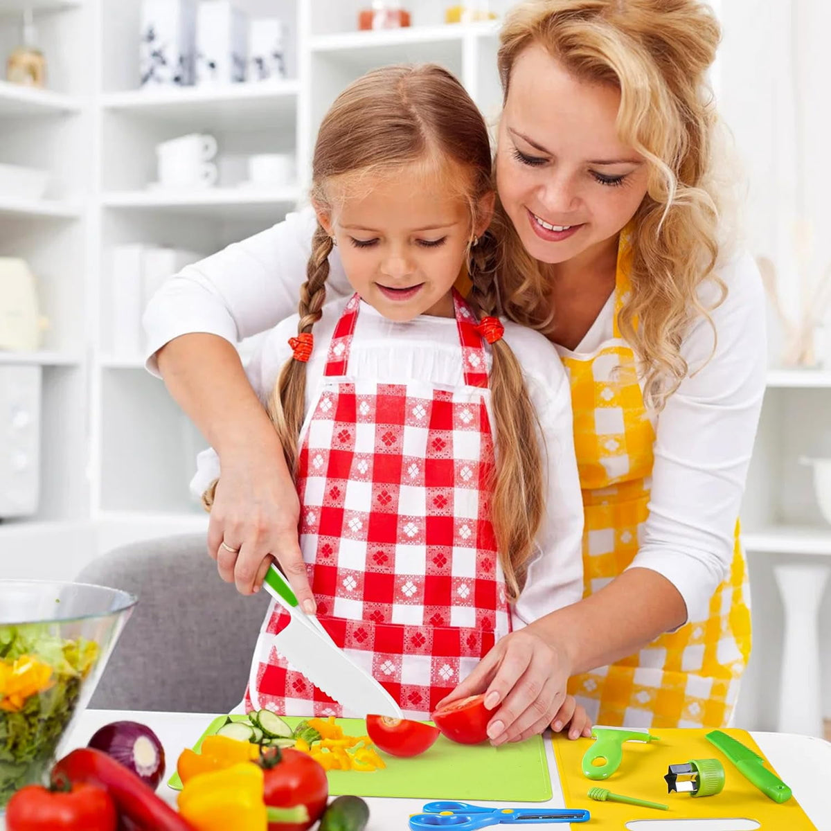 Kids Safe Knife Toys Set Toddler Kitchen Set for Real Cooking 39 PCS Toddler Montessori Kitchen Tool Toy for Girl Boy Age 2-10 Gifts for 2 3 4 5 6 7 8 9 10 Year Old Girl Boy Birthday Christmas