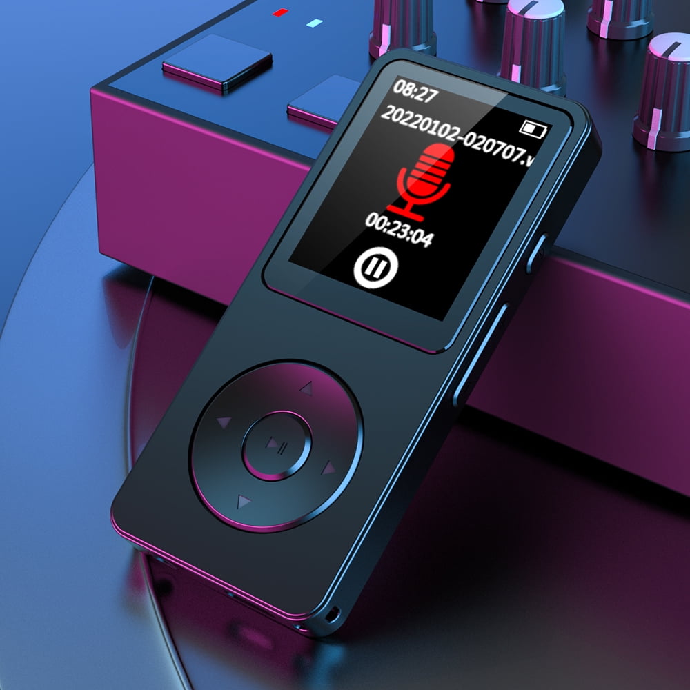 Upgrade MP3 Player with Bluetooth and 32GB Hi-Fi Music Player with Built-in Speaker Earphones Voice-Activated Recording MP3 Players with FM/E-Book/Video Supports up to 128GB for Kids Running Walking