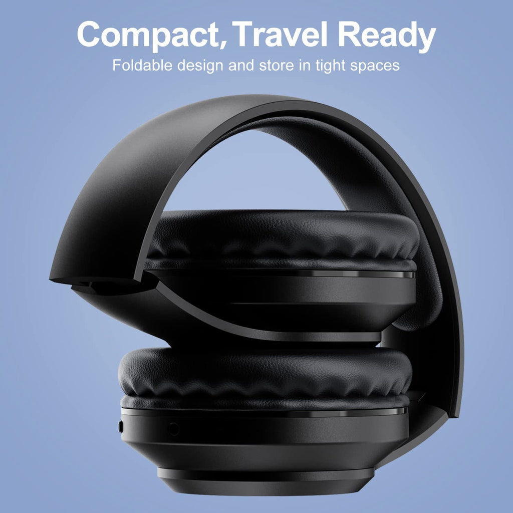 Wireless FM Radio Headphones with Bluetooth Built-in Microphone LED Display Rechargeable & Portable Headphones Soft Ear Muffs FM Headset Radio Receiver for Meeting Works Hiking Jogging