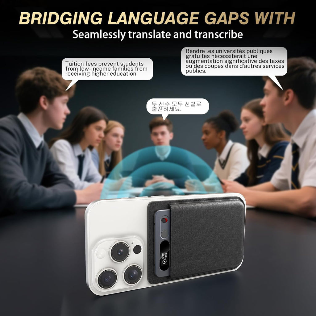 MUSICOZY AI Voice Recorder w/Case AI Note Taker & App Control Real-Time AI Transcription and Summary Noise Cancellation 152 Languages 64GB Digital Audio Recorder for Meetings Lectures & Calls
