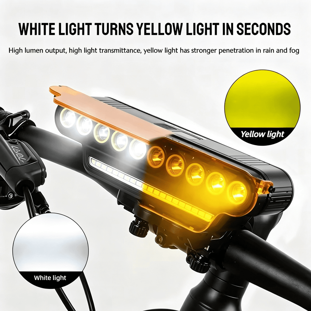 10000LM Super Bright Bike Light Set Rechargable Powerful Bicycle Front Back Lights IPX6 Waterproof With High-Decibel Horn Long Battery LED Bicycle Light with Remote Control for Road Mountain Cycling