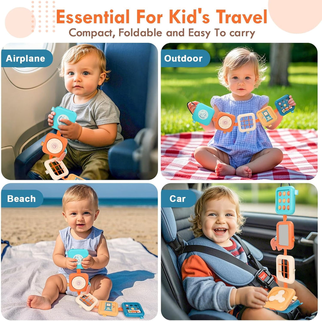 CEDQ Baby Busy Board Toys for 1 Year Old Montessori Toys for 1 Year Old 8 in1 Travel Sensory Toys Toddler Learning Toys ctivities Busy Cube Birthday Gifts for Boy Girl My First Montessori Busy Board