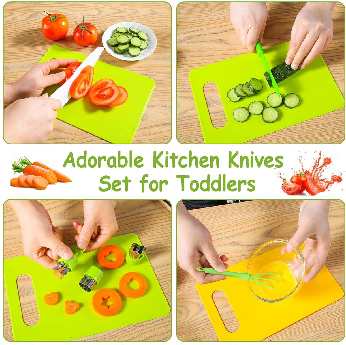 Kids Safe Knife Toys Set Toddler Kitchen Set for Real Cooking 39 PCS Toddler Montessori Kitchen Tool Toy for Girl Boy Age 2-10 Gifts for 2 3 4 5 6 7 8 9 10 Year Old Girl Boy Birthday Christmas