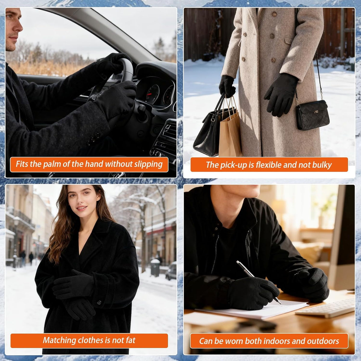Rechargeable Heated Gloves Winter Sports Gloves 2200mAh 3 Levels Temperature Control 6 H Heating Thin Electric Heated Warm Gloves for Riding Ski Snowboarding Hiking Hunting Thin Gloves Hand Warmer（L）