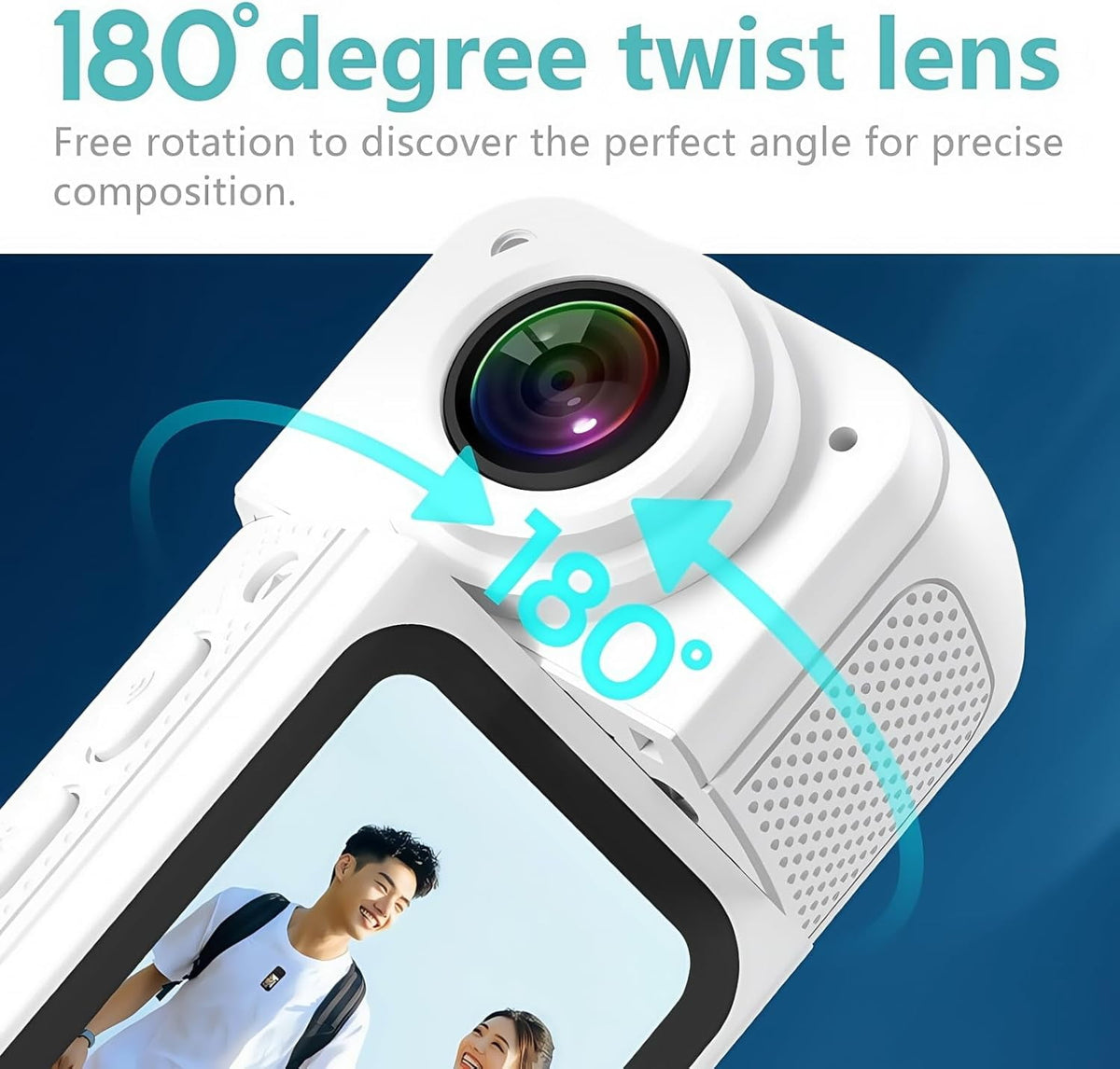 128GB FHD 1080P Mini Rotate Body Camera Wearable Action Body Cam Thumb Size Hands Free Recording Body Worn Camera Portable Camcorder Mount Anywhere for Work Travel Sport Pet Walking (Black)
