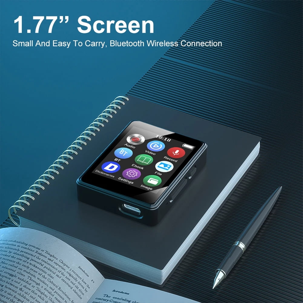 64GB MP3 Player Mini Digital Walkmen Portable MP4 Bluetooth Stereo Speaker HiFi Music Player Multifunction MP3 with Recording E-Book Alarm Clock Video Photo Supports up to 128GB Running Walking