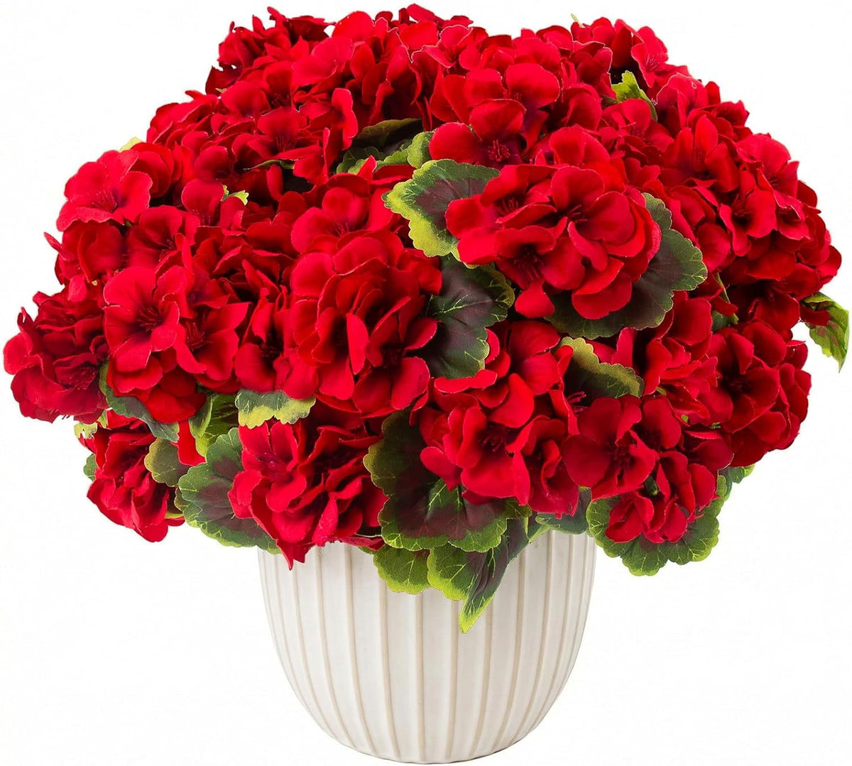 XEAZON Artificial Fake Flowers for Outdoors Decoration 6 Bundles Silk Geraniums Flower UV Resistant Look Real Faux Plants for Spring Summer Garden Porch Patio Window Box Balcony Planters Home Decor