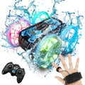 Amphibious Remote Control Cars Toys Amphibious Waterproof 4WD RC Stunt Car Toys for Kids 2.4 GHz 360° Rotating RC Drift Cars with LED Light Toy Cars Gifts for 3-12 Year Old Boys Girls Blue