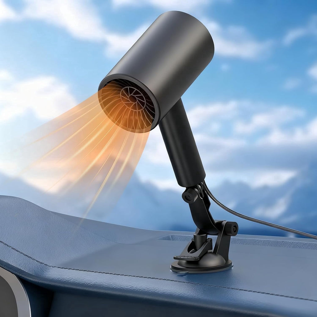 Car Heater Portable Fast Heating & Cooling Car Fan 12V 150W Heating Windshield Defogger Vehicle Demister Can handhold Split-Type Heater Car Defroster Windshield wIth Rotate with Cigarette Lighter