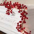 Christmas Red Berry String Garland Artificial Lighted Berry Garland for Home Xmas Winter Valentine s Day Holiday Fireplace Mantel Table Decorations Tree Decor 6 ft Xmas Decoration (1 Piece)