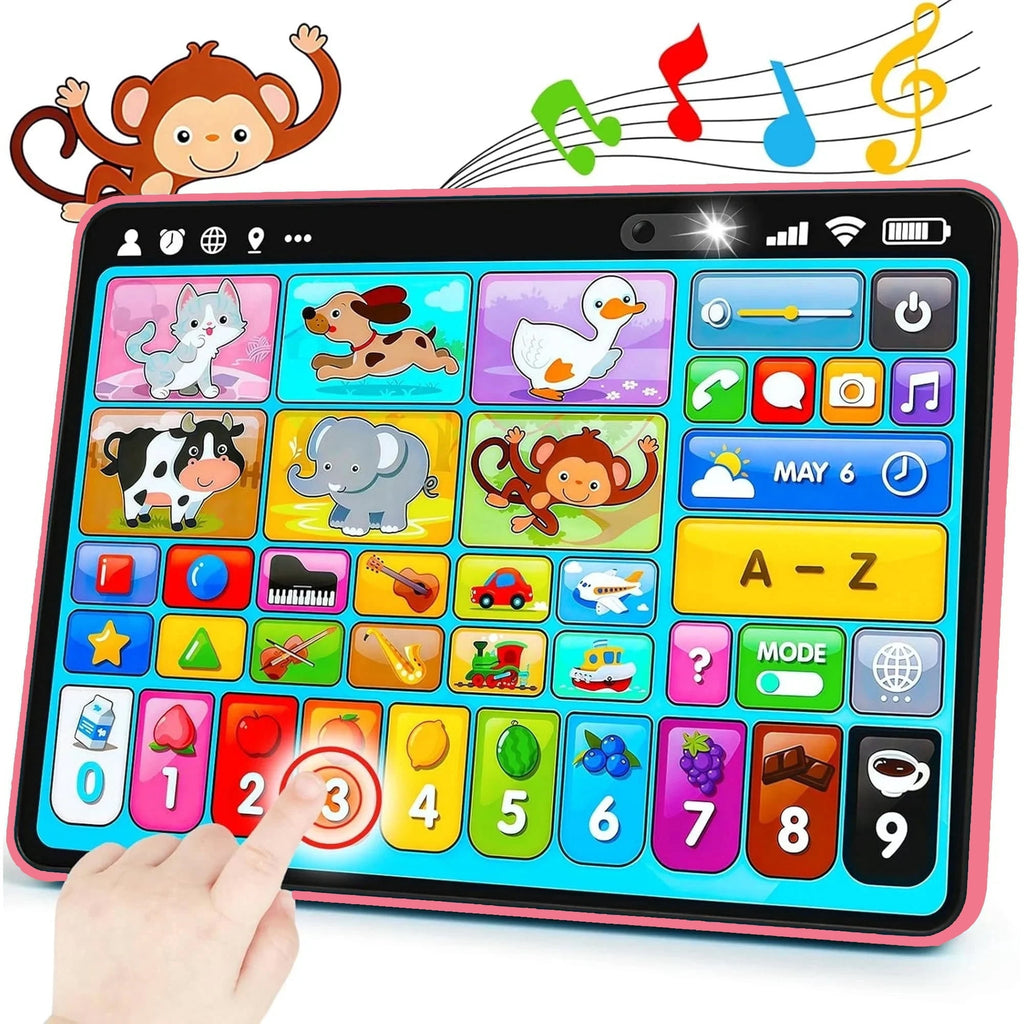 Learning Tablet for Toddlers 1-3 Trilingual Learning Toys–New Version Educational Toy with Sounds&Speech Therapy–Early Development Gifts for 1 Year Old Boys Girls Ages 12-18 Months to 2-3 Years Gift