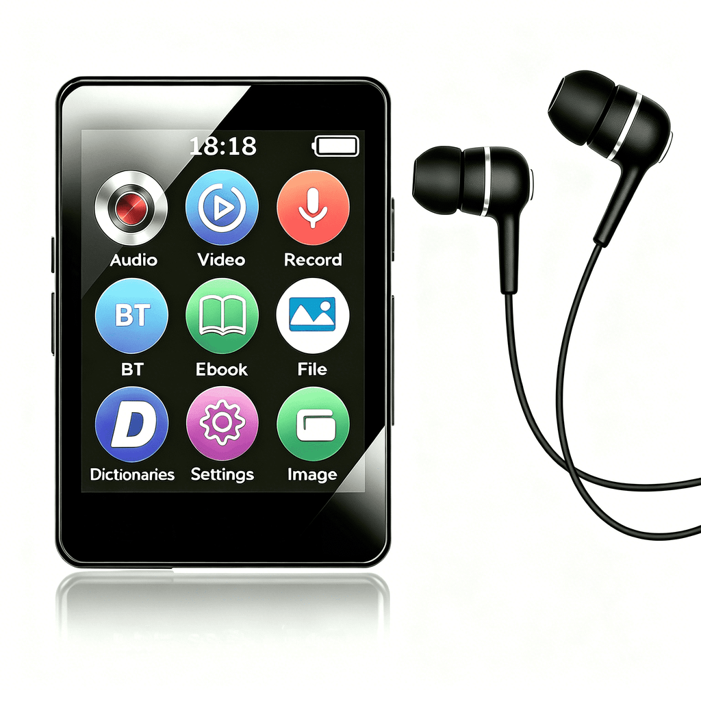 MP3 Player Mini Digital Walkmen Portable MP4 Bluetooth Stereo Speaker HiFi Music Player Multifunction Recording Alarm Clock Video Playback Photo Album Supports up to 128GB for Kids Running Walking