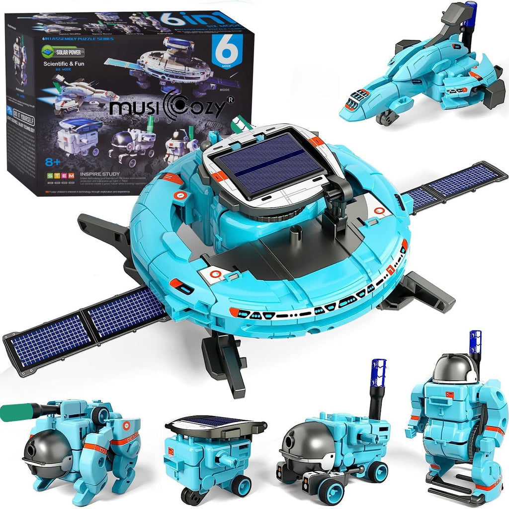 MUSICOZY 6-in-1 Building Science STEM Kits，STEM Projects for Kids Ages 8-12 12-16 Solar Robot Kit Space Toys Birthday Gifts for 8 9 10 11 12 13 14 15 16 Year Old Boys Girls