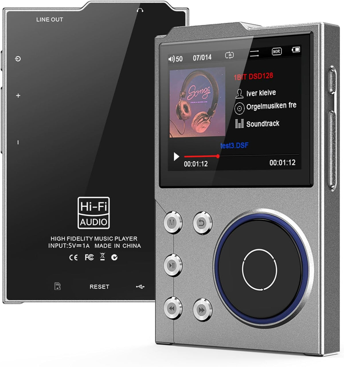 MUSICOZY 80GB MP3 Player with Bluetooth 5.3 Lossless DSD FLAC HD HiFi Portable Digital Music Player with FM Radio Recording 2.4in HD Screen Music Mp3 Player 10H Music Playback 128GB Support