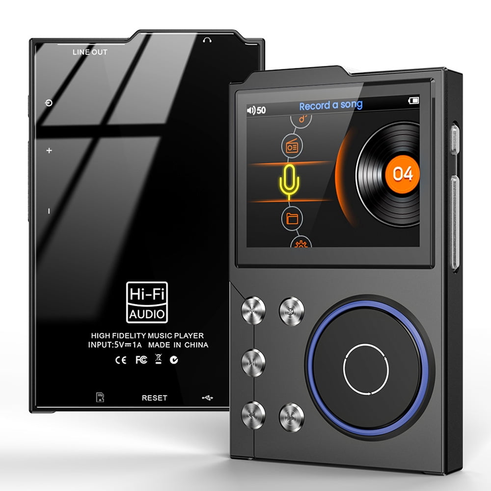MUSICOZY 80GB MP3 Player with Bluetooth 5.3 Lossless DSD FLAC HD HiFi Portable Digital Music Player with FM Radio Recording 2.4in HD Screen Music Mp3 Player 10H Music Playback 128GB Support