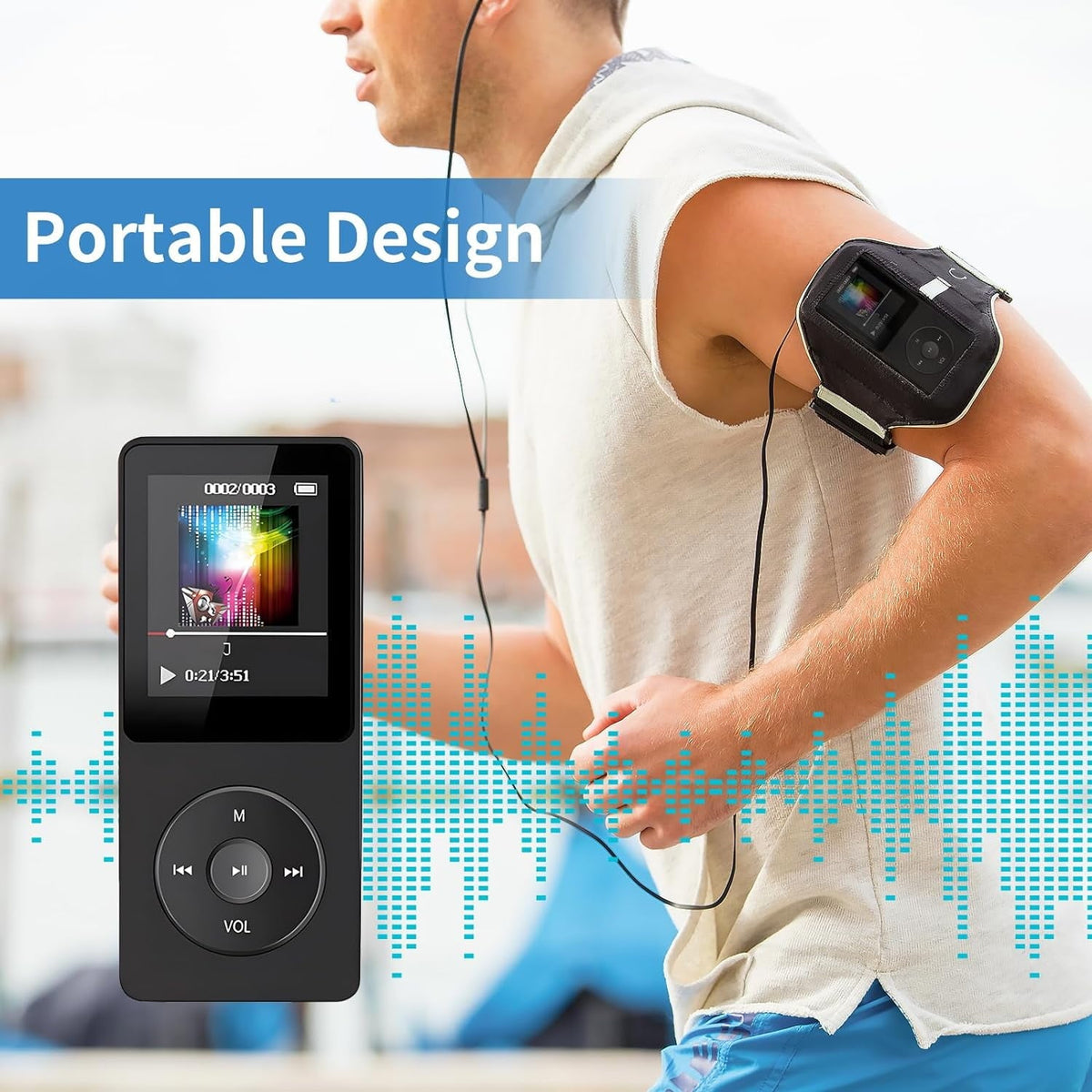 MP3 Player  Music Player with 32GB Micro SD Card  Earphone Build-in Speaker/Photo/Video Play/FM Radio/Voice Recorder/E-Book Reader  Supports up to 128GB for Kids Running Walking