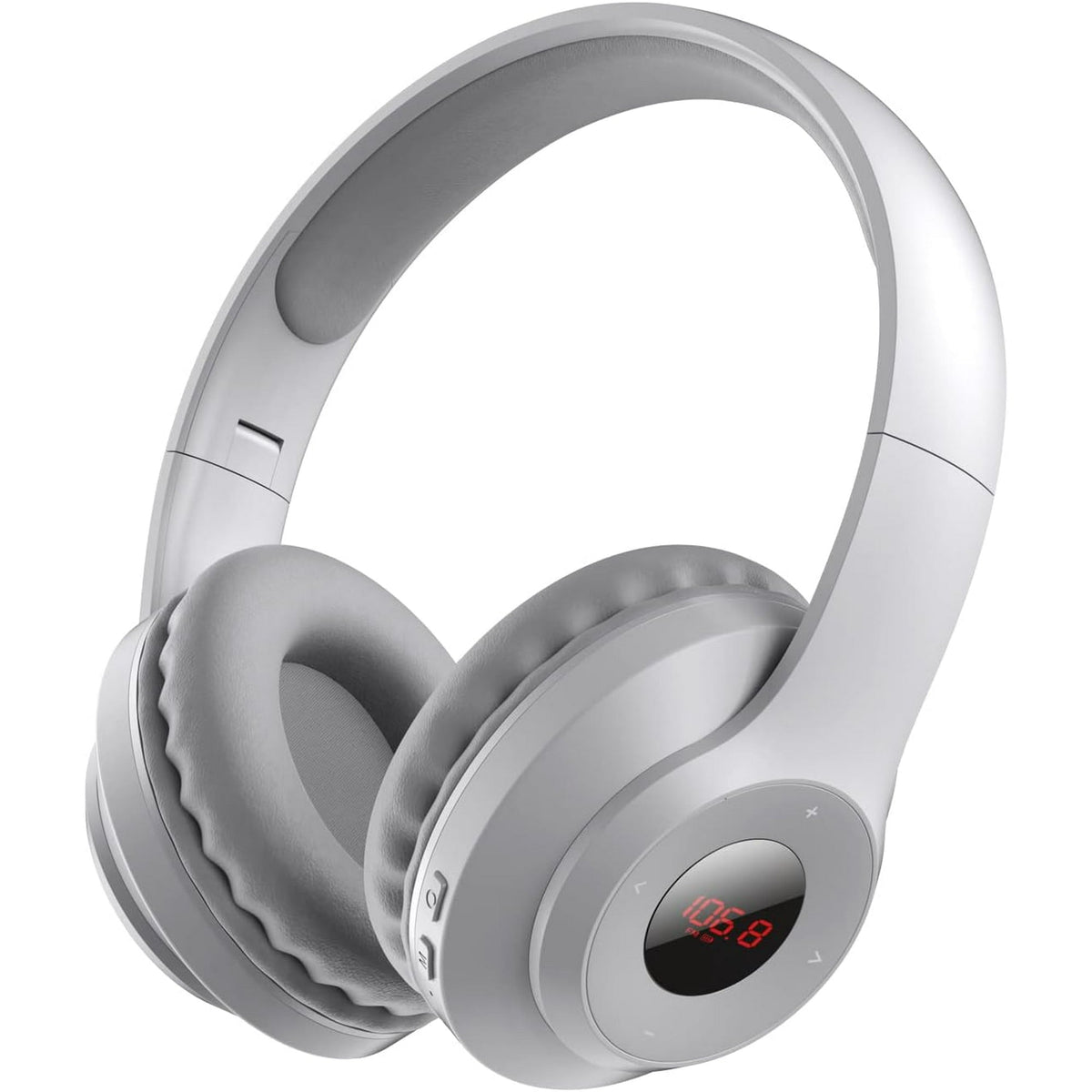 Wireless FM Radio Headphones with Bluetooth  Built-in Microphone  LED Display  Rechargeable & Portable Headphones  Soft Ear Muffs  FM Headset Radio Receiver for Meeting  Works  Hiking  Jogging