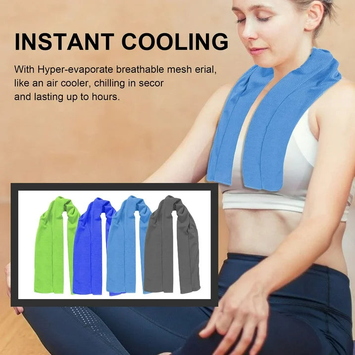 4 Pack Cooling Towels(40 x 12 )  Ice Towel for Neck and Face  Soft Breathable Chilly Microfiber Keep Cool Towels for Yoga  Gym  Fitness  Camping  Running  Workout & More Activities