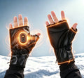 Heated Gloves Rechargeable-Smart Thermostatic Heated Fingerless Gloves Heat Up to 131℉ Portable Heating Glove with Digital Display 3 Temperature Settings for Hiking Skiing Cycling Gifts for Women Man