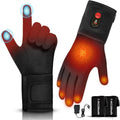 Rechargeable Heated Gloves Winter Sports Gloves 2200mAh 3 Levels Temperature Control 6 H Heating Thin Electric Heated Warm Gloves for Riding Ski Snowboarding Hiking Hunting Thin Gloves Hand Warmer（L）