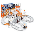 Space Train Track Set Toys for Girls & Boys-128 Piece Set DIY Assembled Track Battery Powered Spacecraft Satellite Astronaut Birthday Toys Suitable for Kids Over 3 Years Old Halloween Christmas Gifts