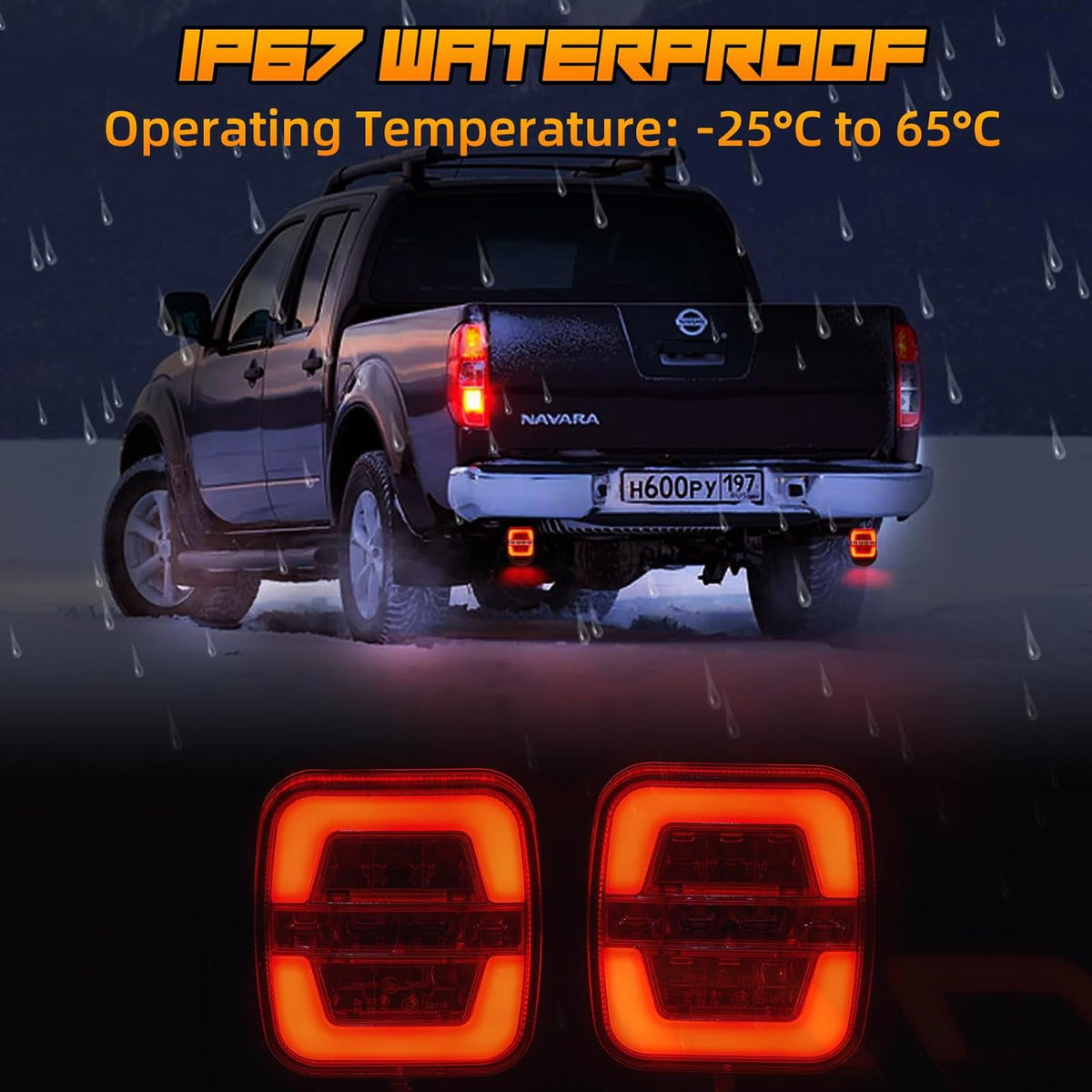 Wireless Trailer Lights-Magnetic Trailer Lights Adjustable Tow Light with Suction Cup Rechargeable Towing Tail Light Kit Brake Turn&Reverse Light Portable LED Towing Lights for Trucks Boat RV Camper