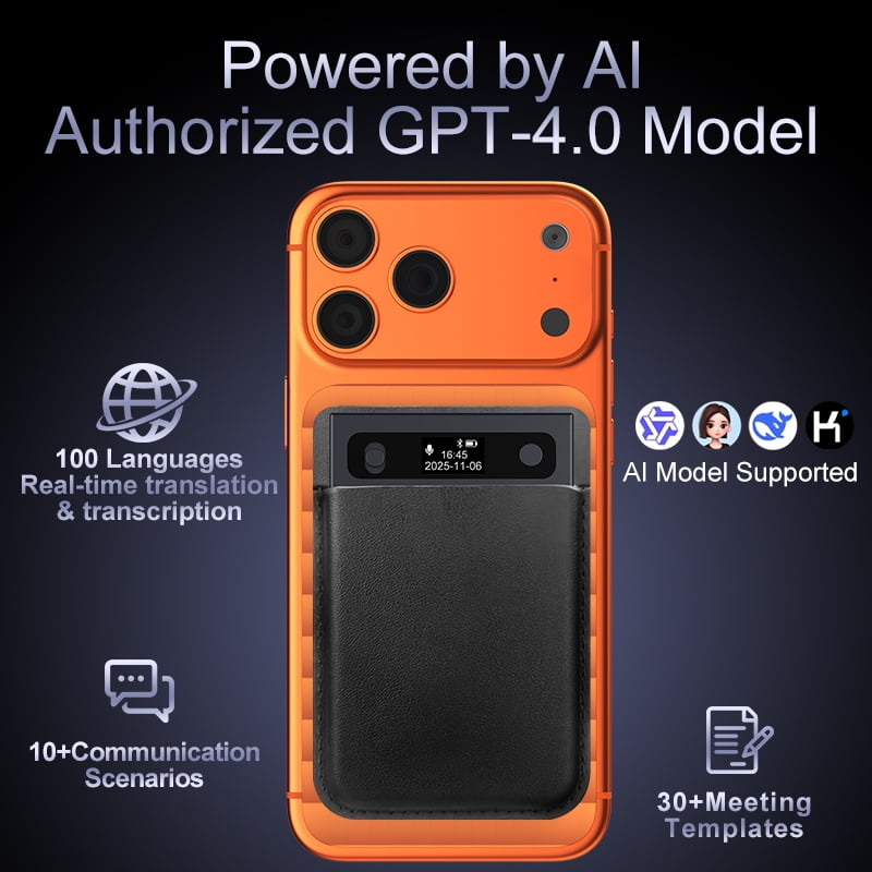 MUSICOZY AI Voice Recorder Note Voice Recorder Transcribe&Summarize AI Noise Cancellation Technology Supports 120 Languages 64GB Memory APP Control Audio Recorder for Lectures Meetings Call Dark Gray