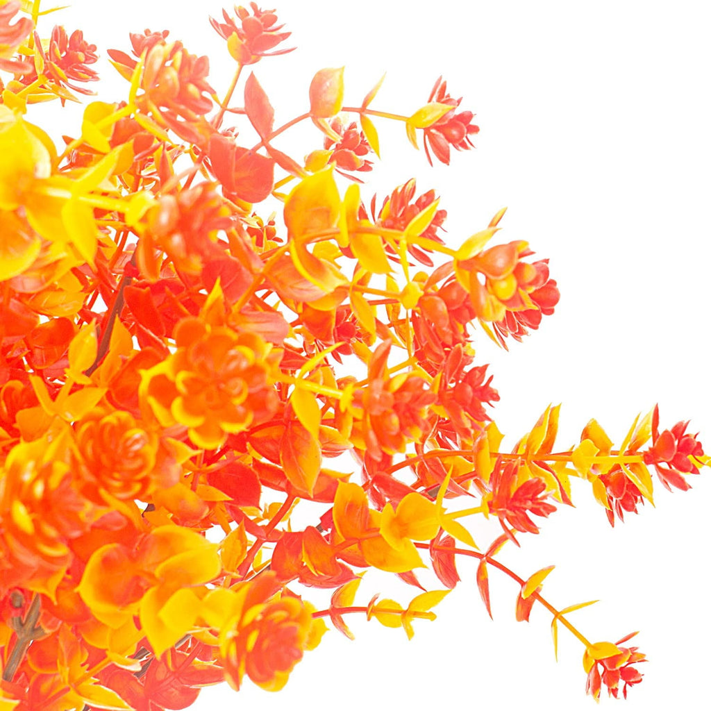 10 Bundles Artificial Fall Flowers Fake Outdoor UV Resistant Plastic Flowers Autumn Artificial Plants for Backyard Window Box Porch Patio Garden Home Christmas Festival Thanksgiving Autumns Decor