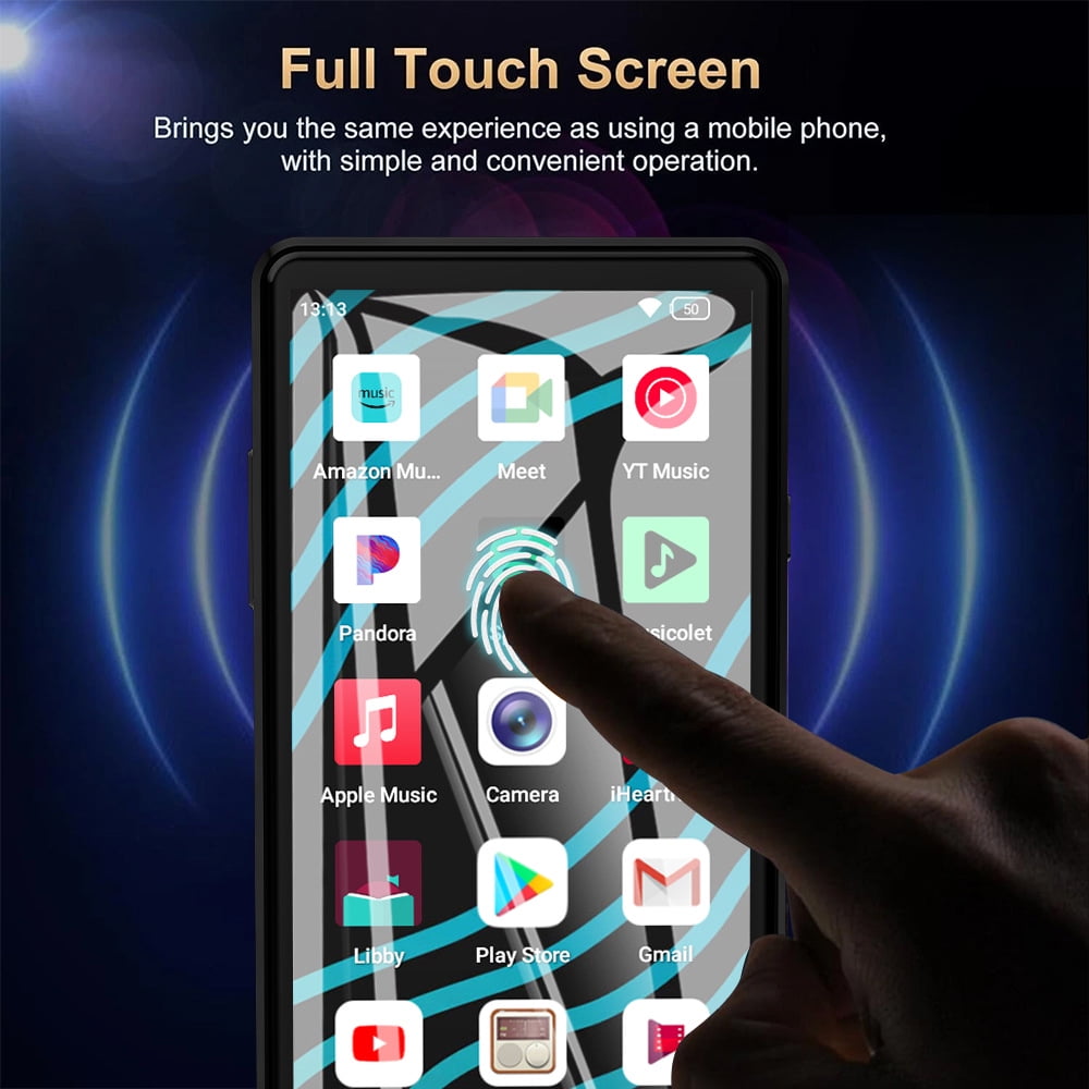 MUSICOZY 128GB MP3 Player with Bluetooth WiFi Android 12 OS MP3&MP4 Players with 5 Touchscreen and 64GB ROM 1080P 120Hz 16MP Camera Digital Music Player with Spotify Audible Play Store for Students